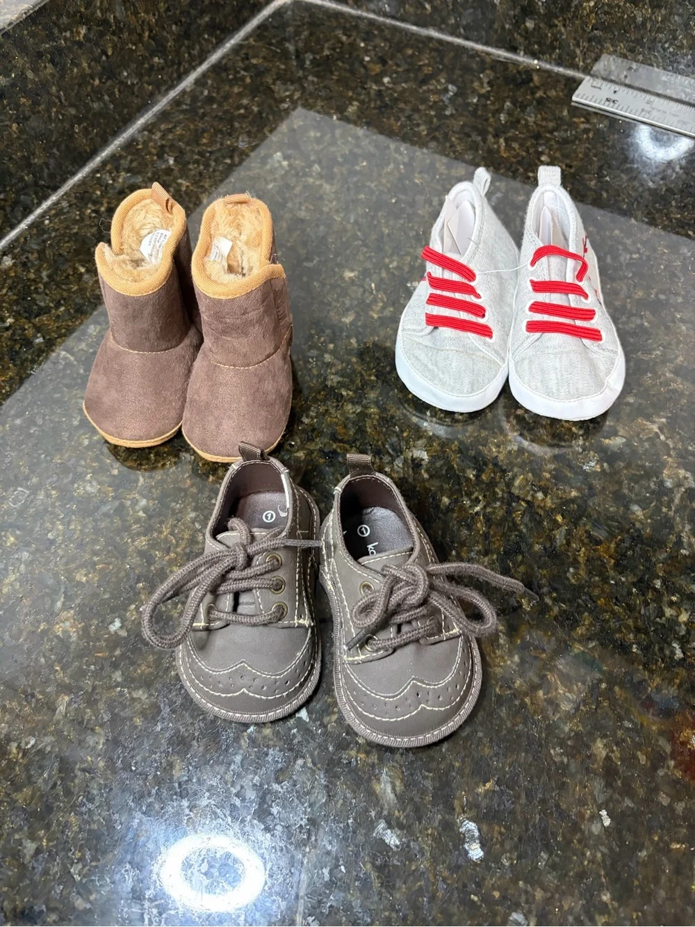 Set of 3 Newborn Baby Shoes size 1, 0-3 month and 0-9 month